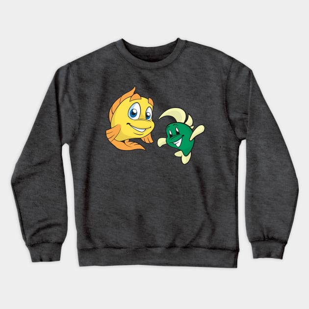 Freddi Fish & Flounder Tee Crewneck Sweatshirt by seanhunter